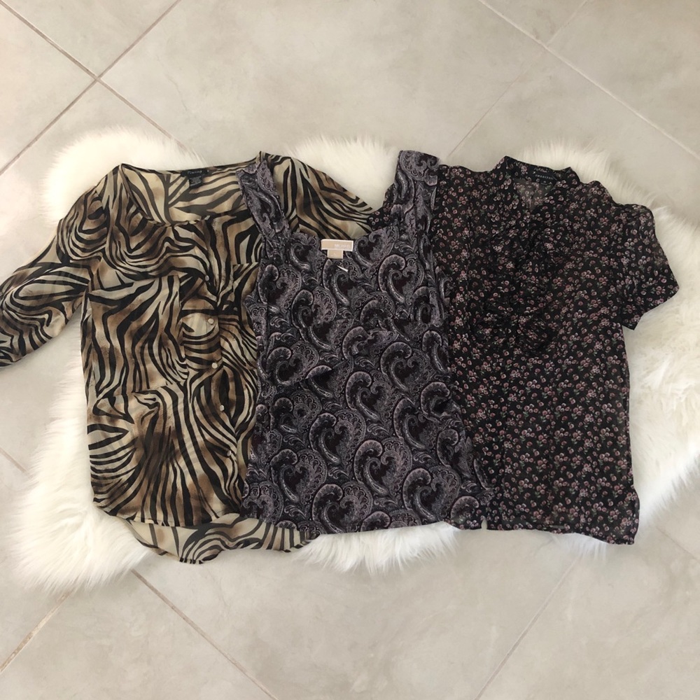 BUNDLE of 6 Pattern Blouses, size Petite Medium - Picture 8 of 8
